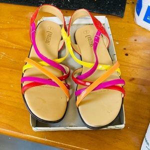 Pink, yellow, & orange, red  Sandals
